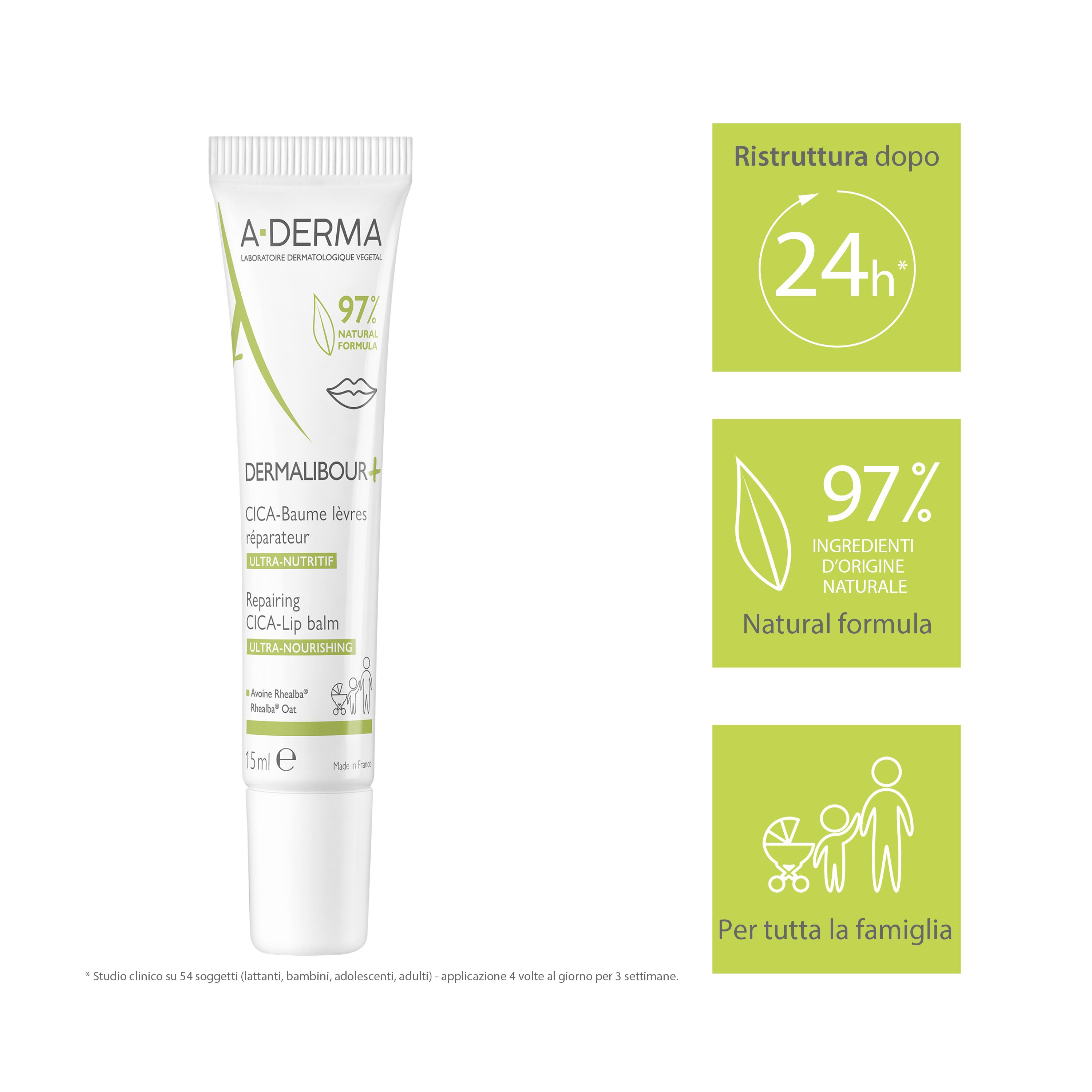 A-Derma Dermalibour+ - Cica Balsamo Labbra Ristrutturante Per Pelle Irritate E Screpolate 50 ml 