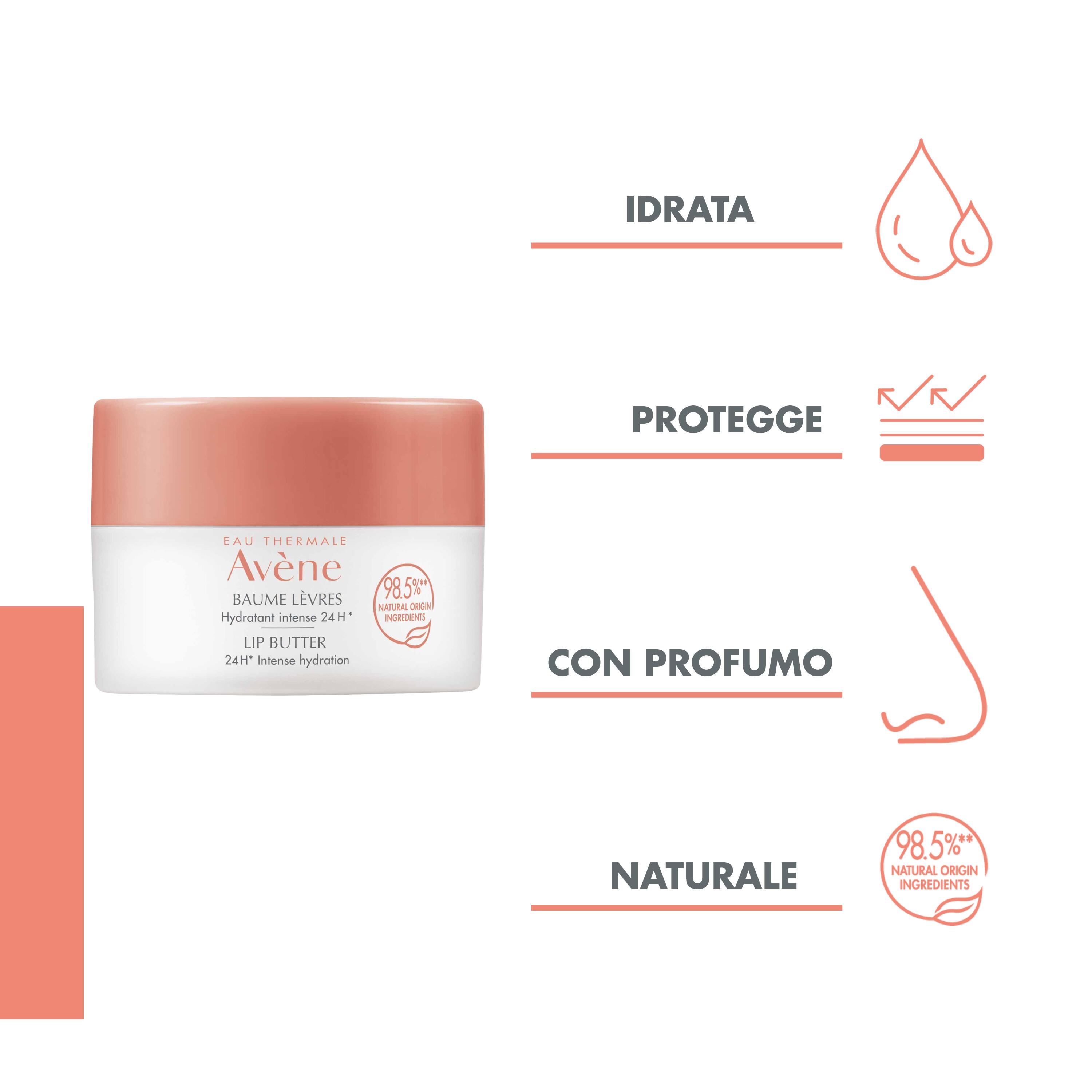 Avène Les Essentiels - Balsamo Idratazione Intensa 24H Per Labbra Secche 10 ml 