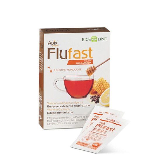 Apix Flulast Integratore Gusto Miele e Arancia 9 Bustine