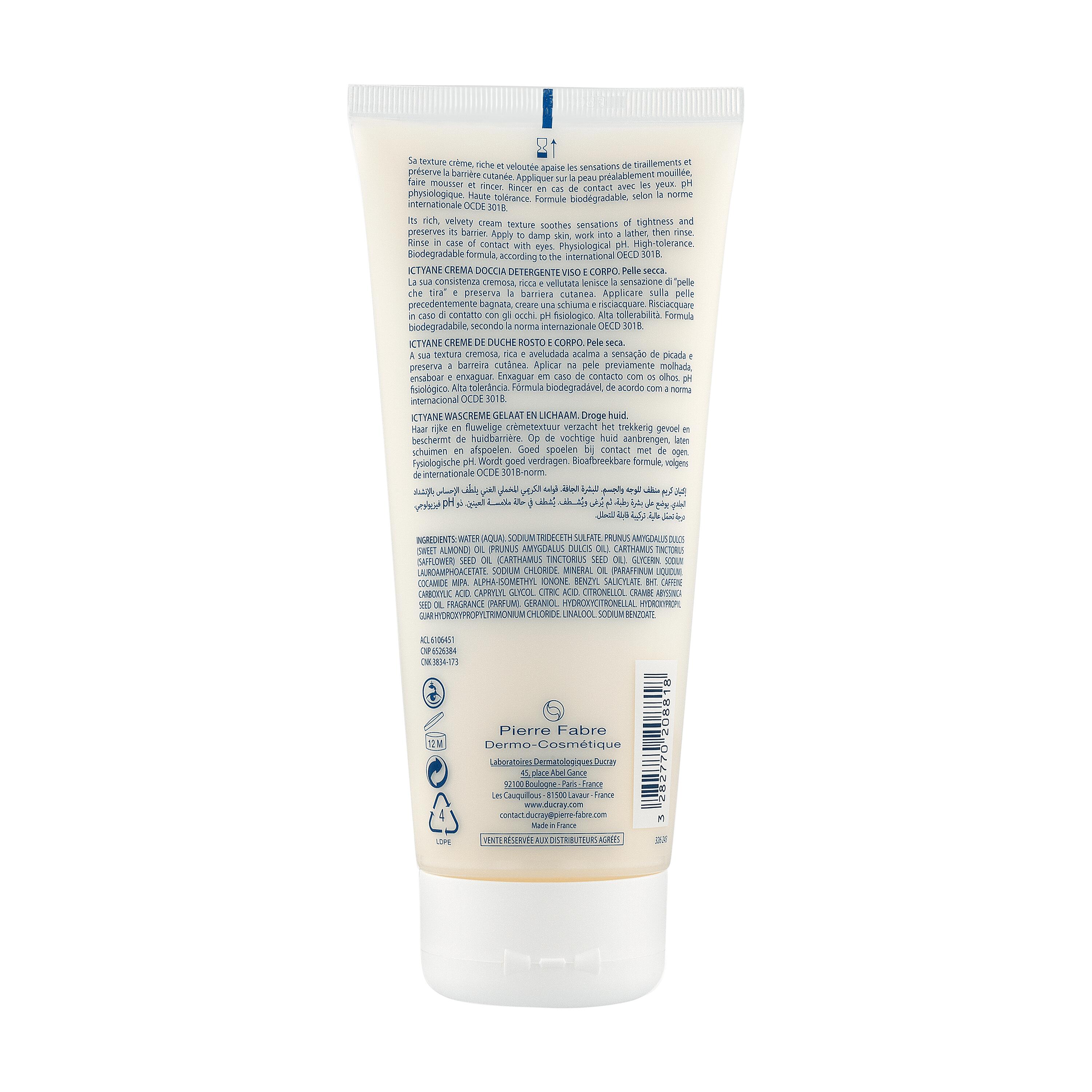 Ducray Ictyane - Crema Doccia Detergente Per Pelle Secca 200 ml