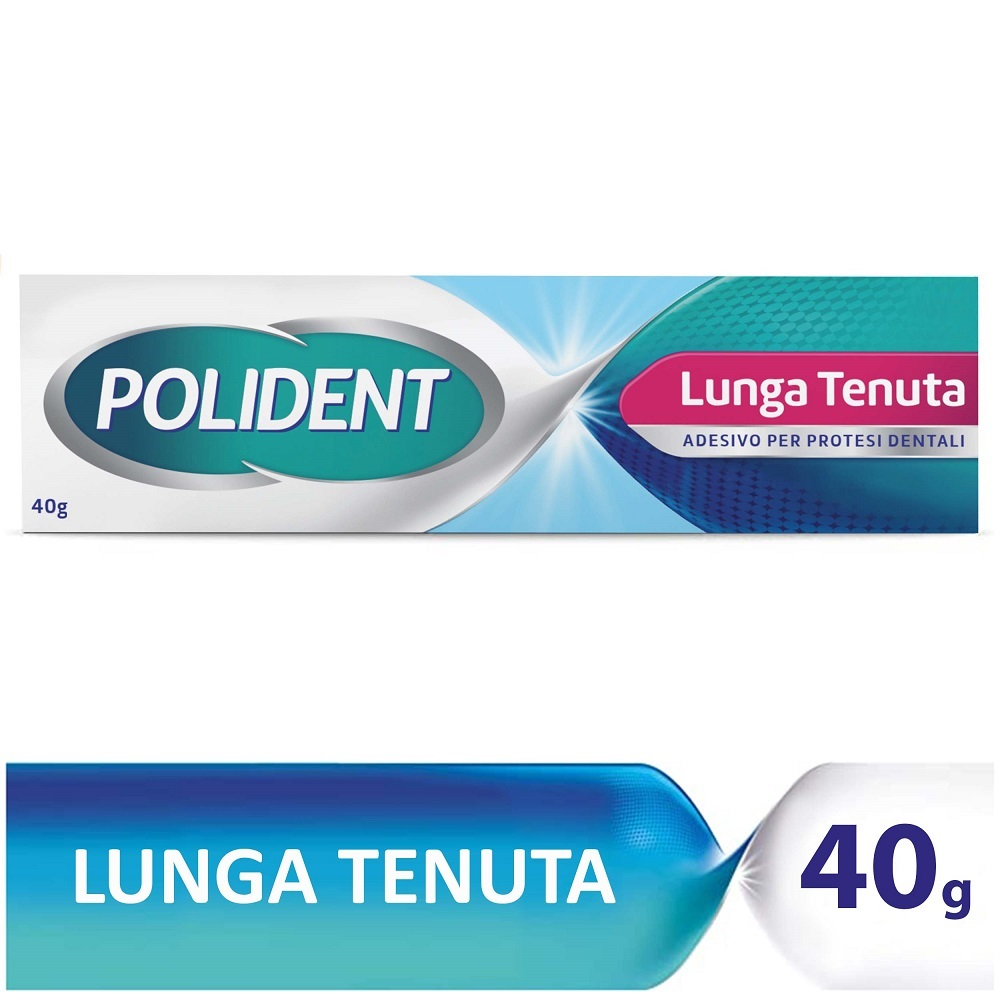 Polident Fissativo Lunga Tenuta Adesivo per Protesi Dentale Tenuta Giornaliera Gusto Menta 40gr