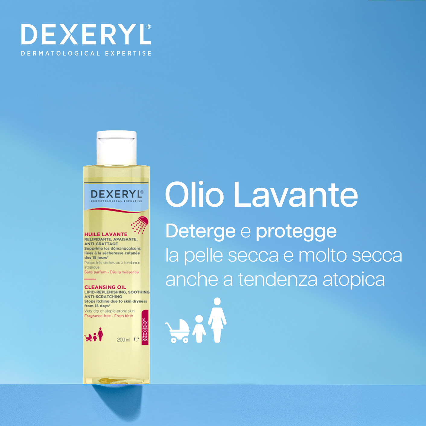 Dexeryl Olio Lavante - Detergente Antiprurito Per Pelle Secca E A Tendenza Atopica 200 ml
