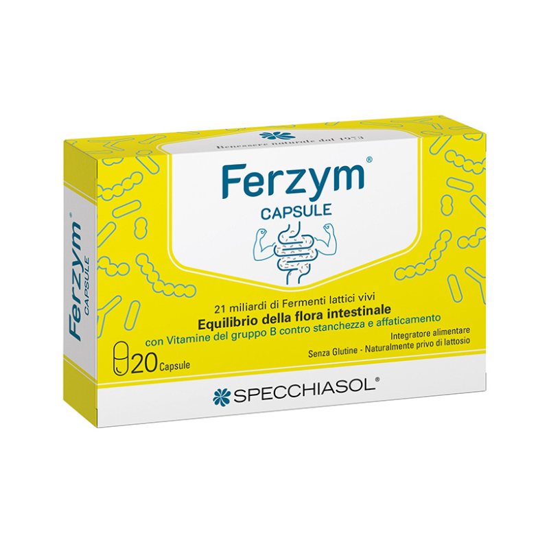 Specchiasol Ferzym 20 Capsule - Integratore Per L'Equilibrio Della Flora Intestinale