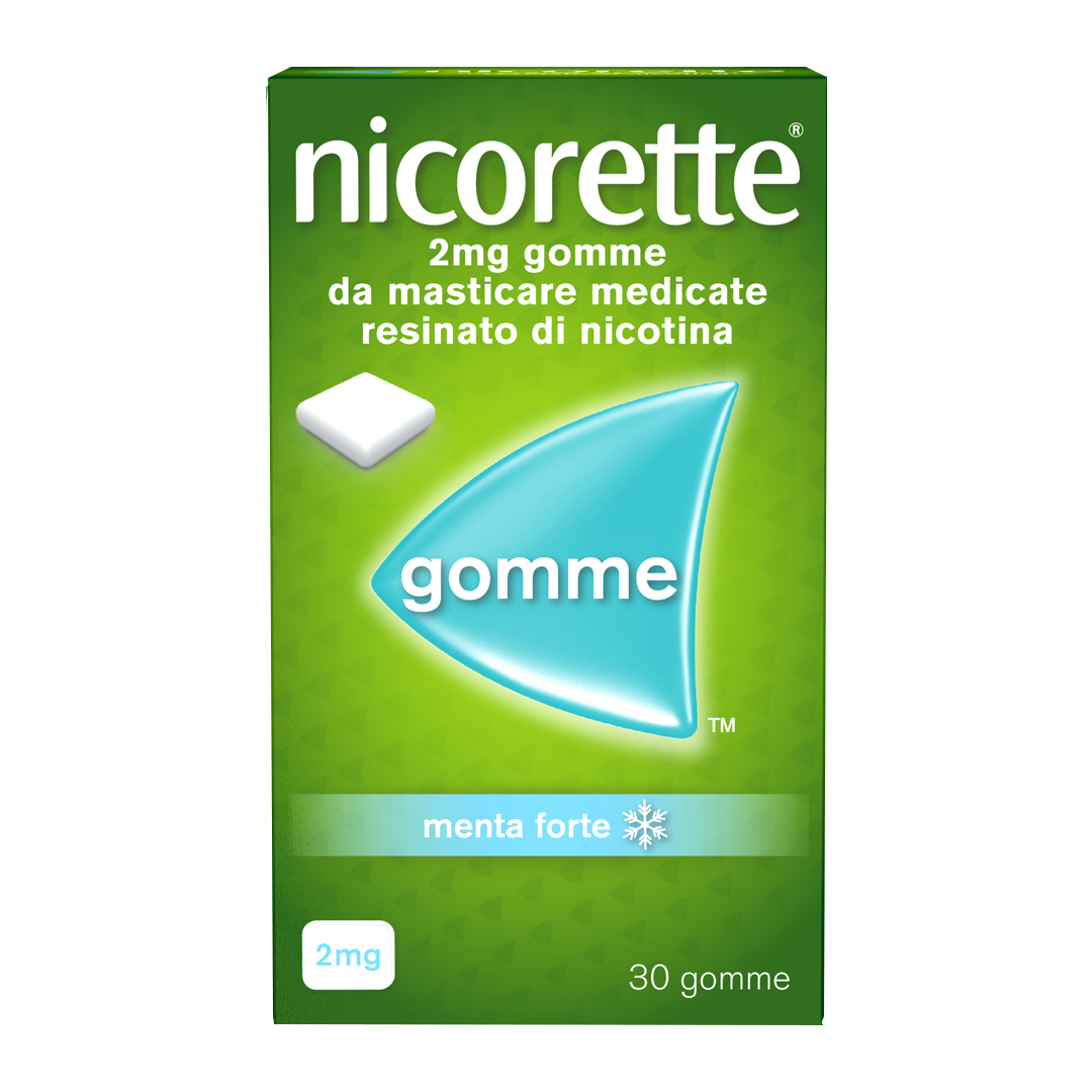 Nicorette Gomme 2 mg Nicotina Menta 30 Gomme Masticabili