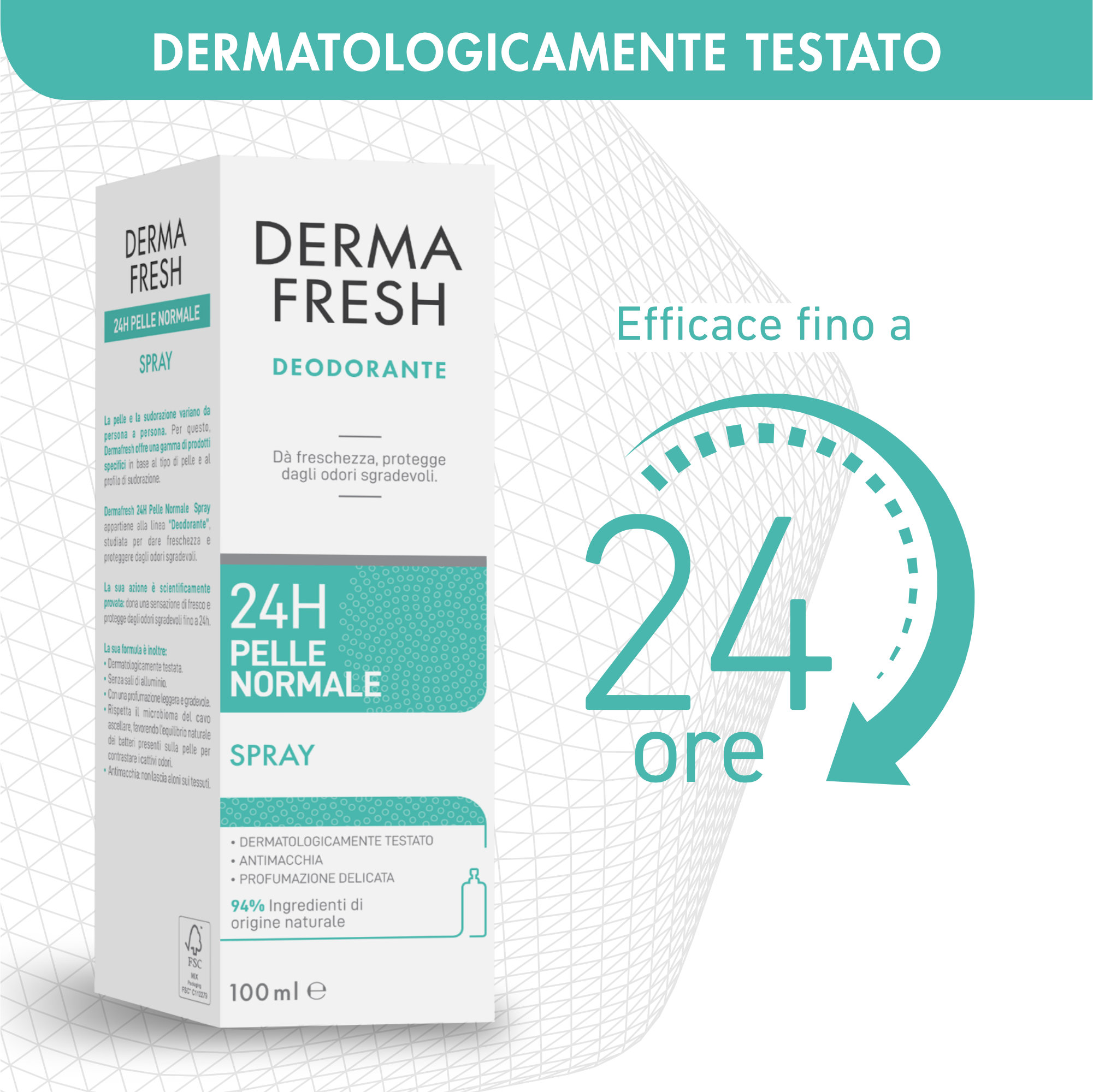 Dermafresh 24H Pelle Normale - Deodorante Spray 100 ml
