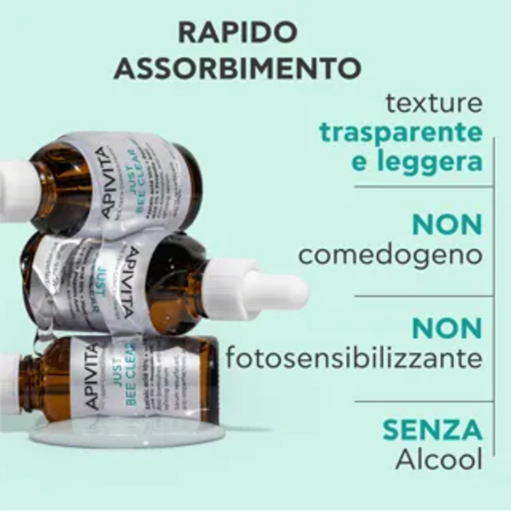 Apivita Just Bee Clear - Siero Perfezionatore, Affinante E Anti-Macchie 30 ml