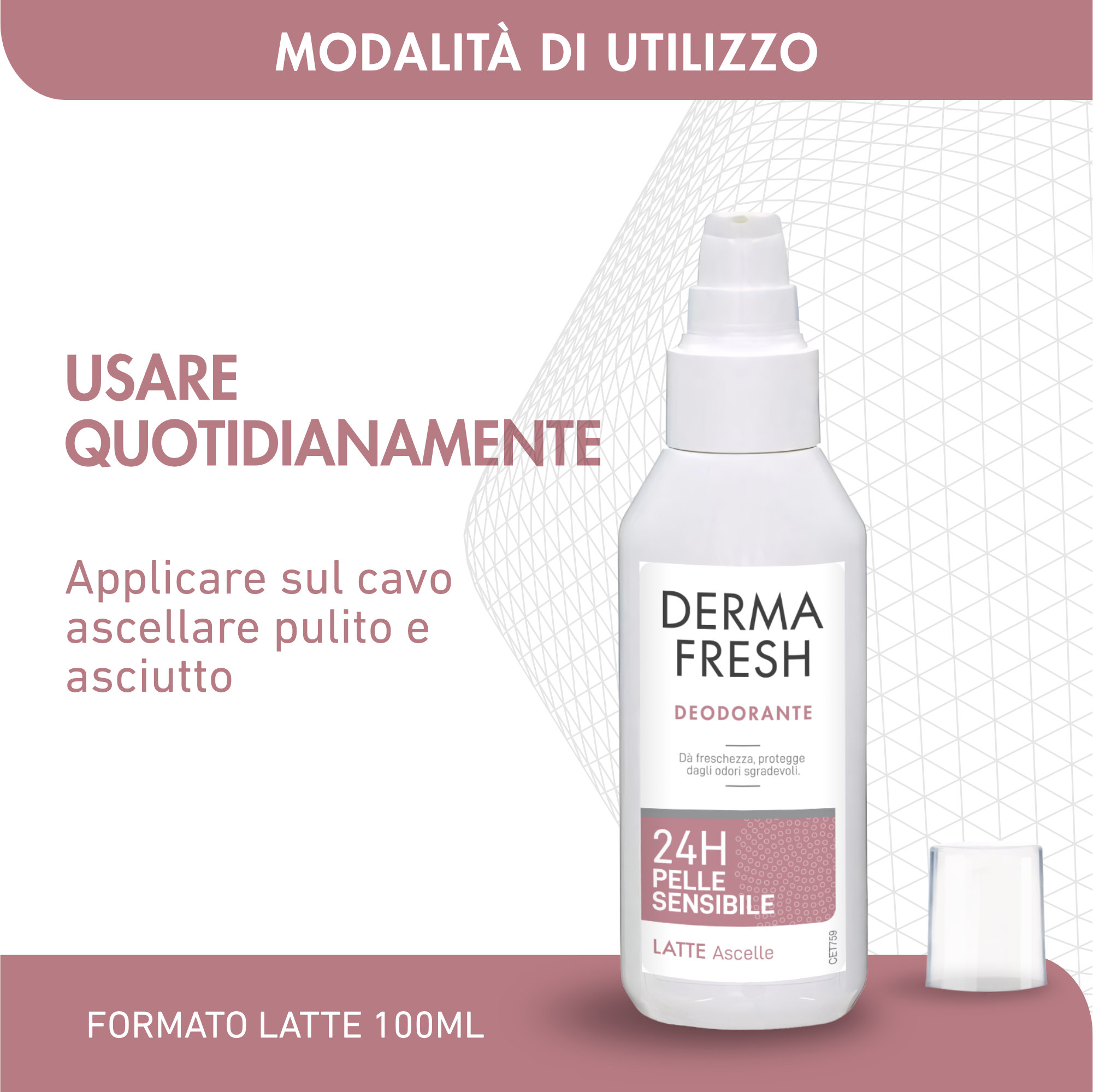 Dermafresh 24H Pelle Sensibile - Deodorante Per Ascelle Latte 100 ml