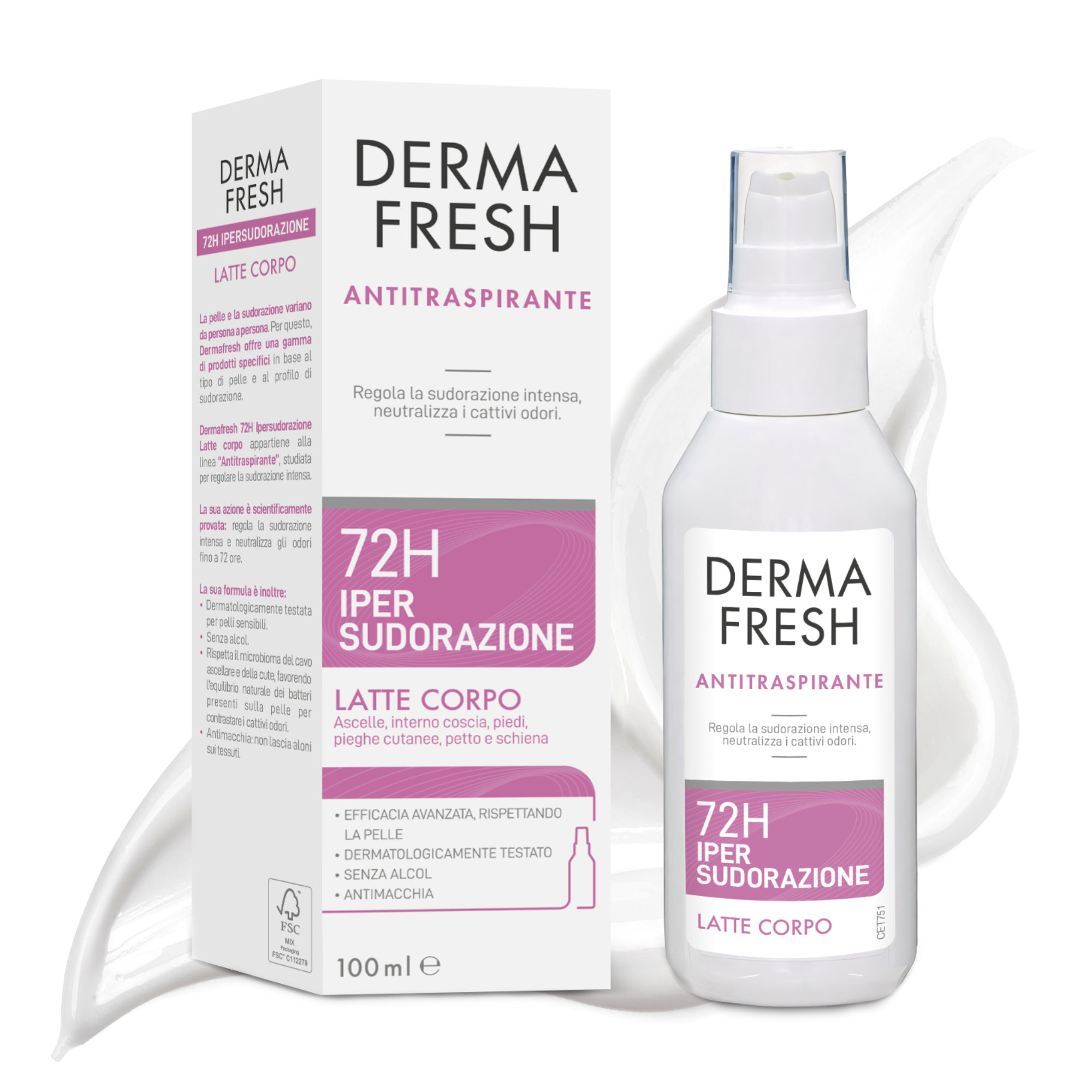 Dermafresh 72H Ipersudorazione - Latte Corpo Antitraspirante 100 ml