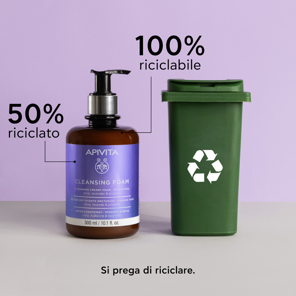 Apivita - Schiuma Detergente Cremosa E Idratante Viso E Occhi 300 ml