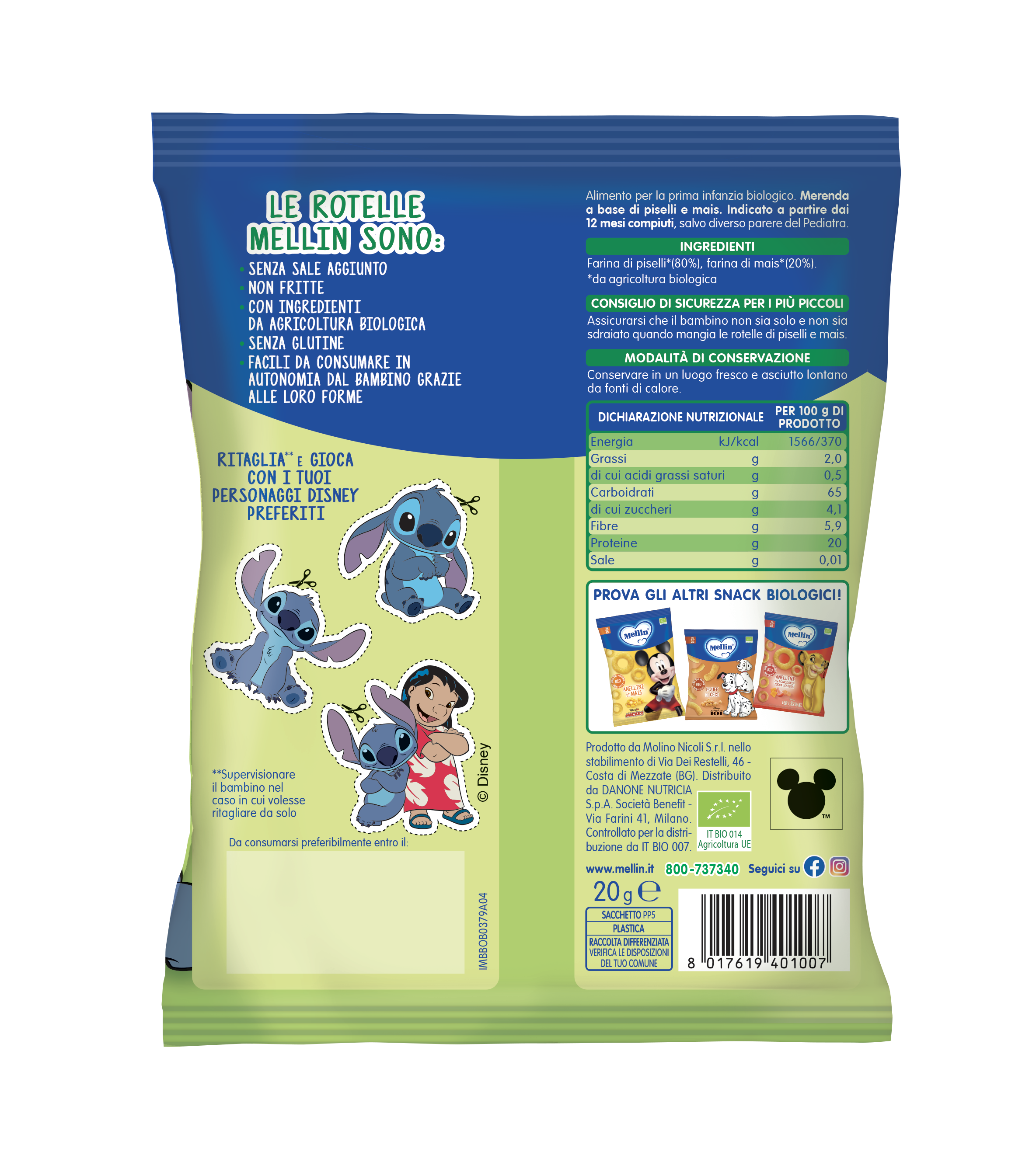 MELLIN ROTELLE DI PISELLI 20G