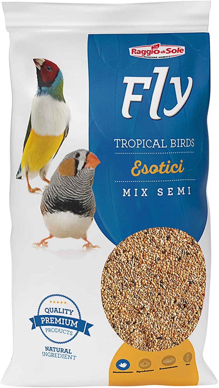 RAGGIO DI SOLE FLY MANGIME VOLATILI ESOTICI TROPICAL BIRDS ESOTICI MIX SEMI 1KG