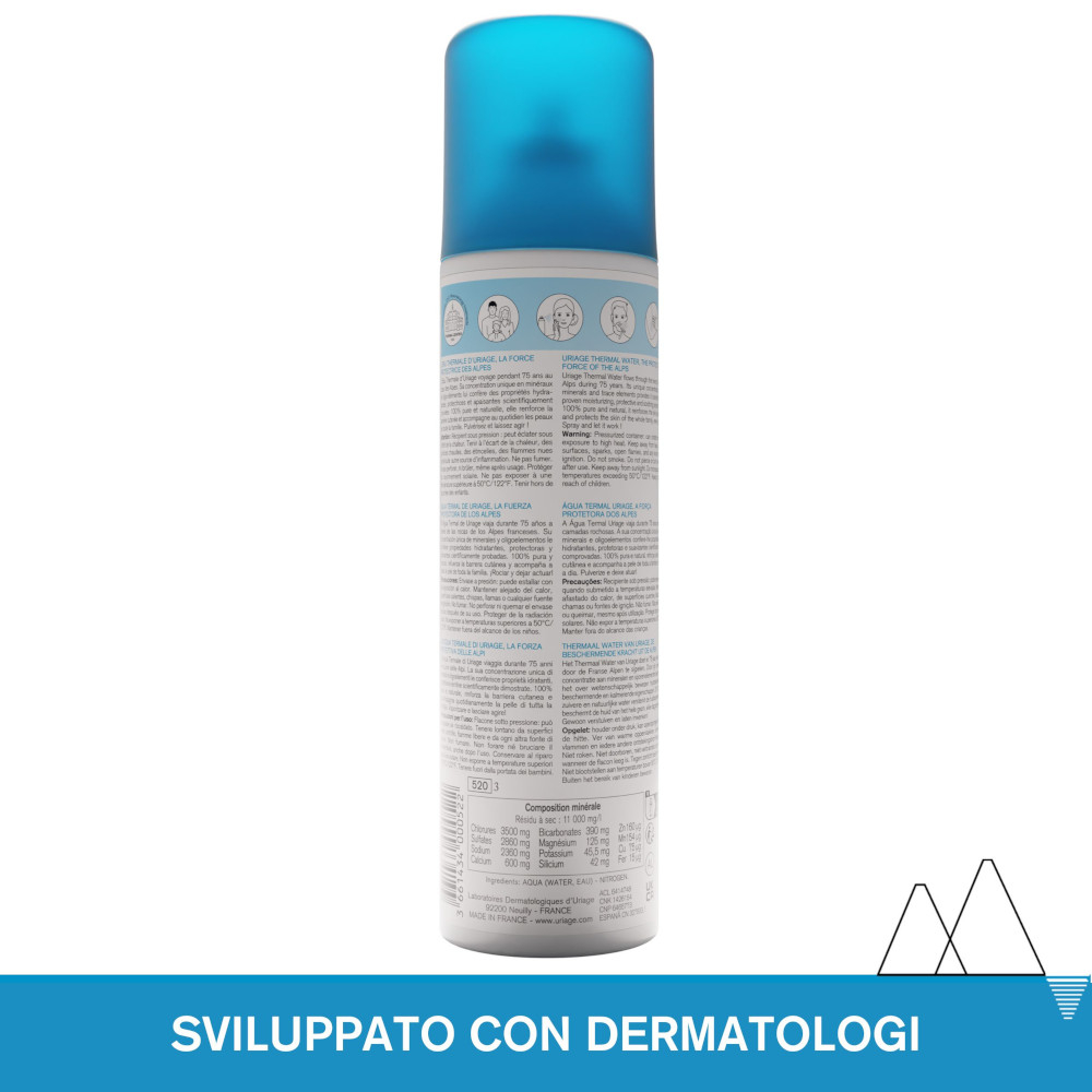 URIAGE EAU THERMALE D'URIAGE Spray fresco, multiuso, per tutta la famiglia. Idrata, lenisce, protegge. 100% pura e naturale - 300ML