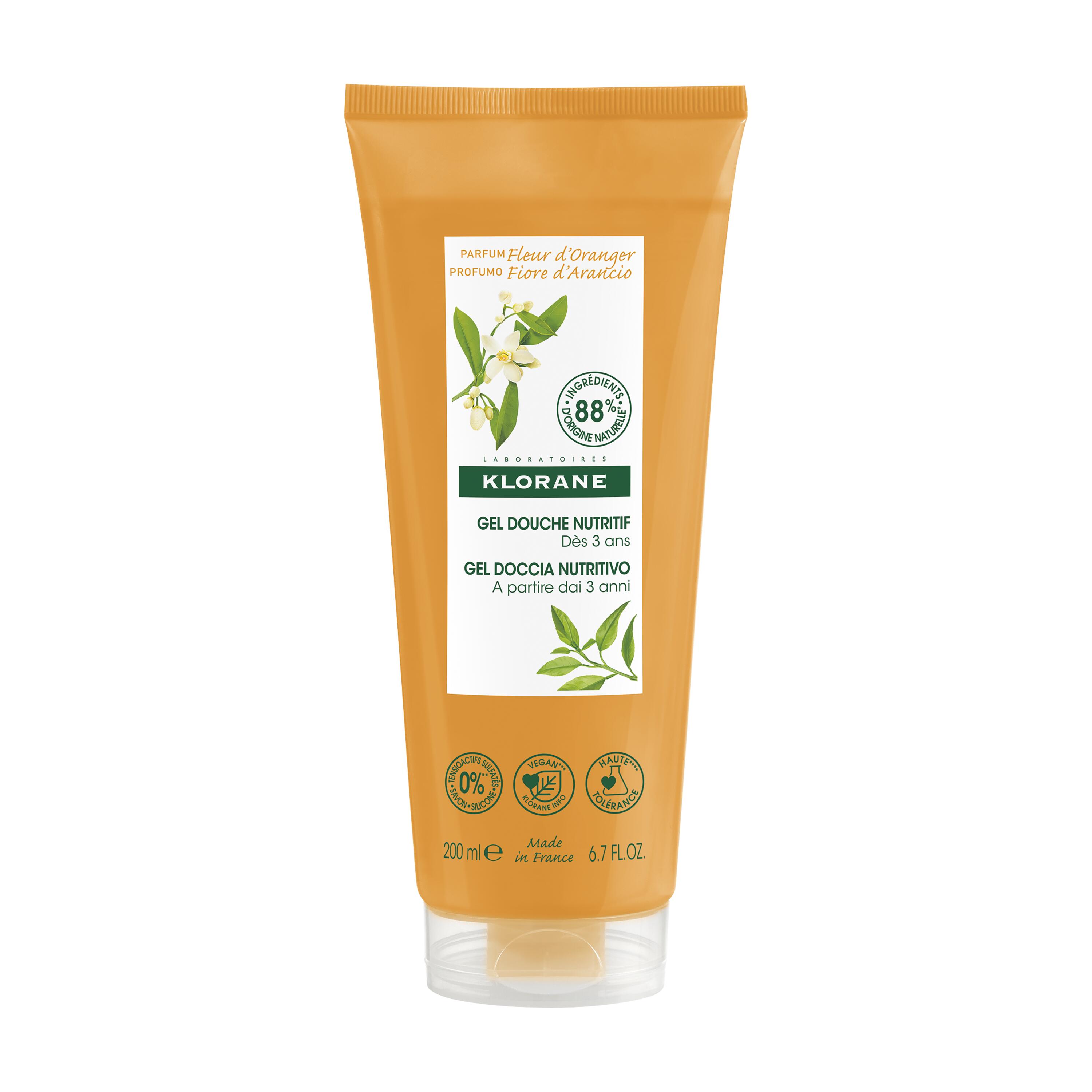 Klorane - Gel Doccia Nutritivo Al Profumo Fiore d'Arancio Per Tutti I Tipi Di Pelle 200 ml