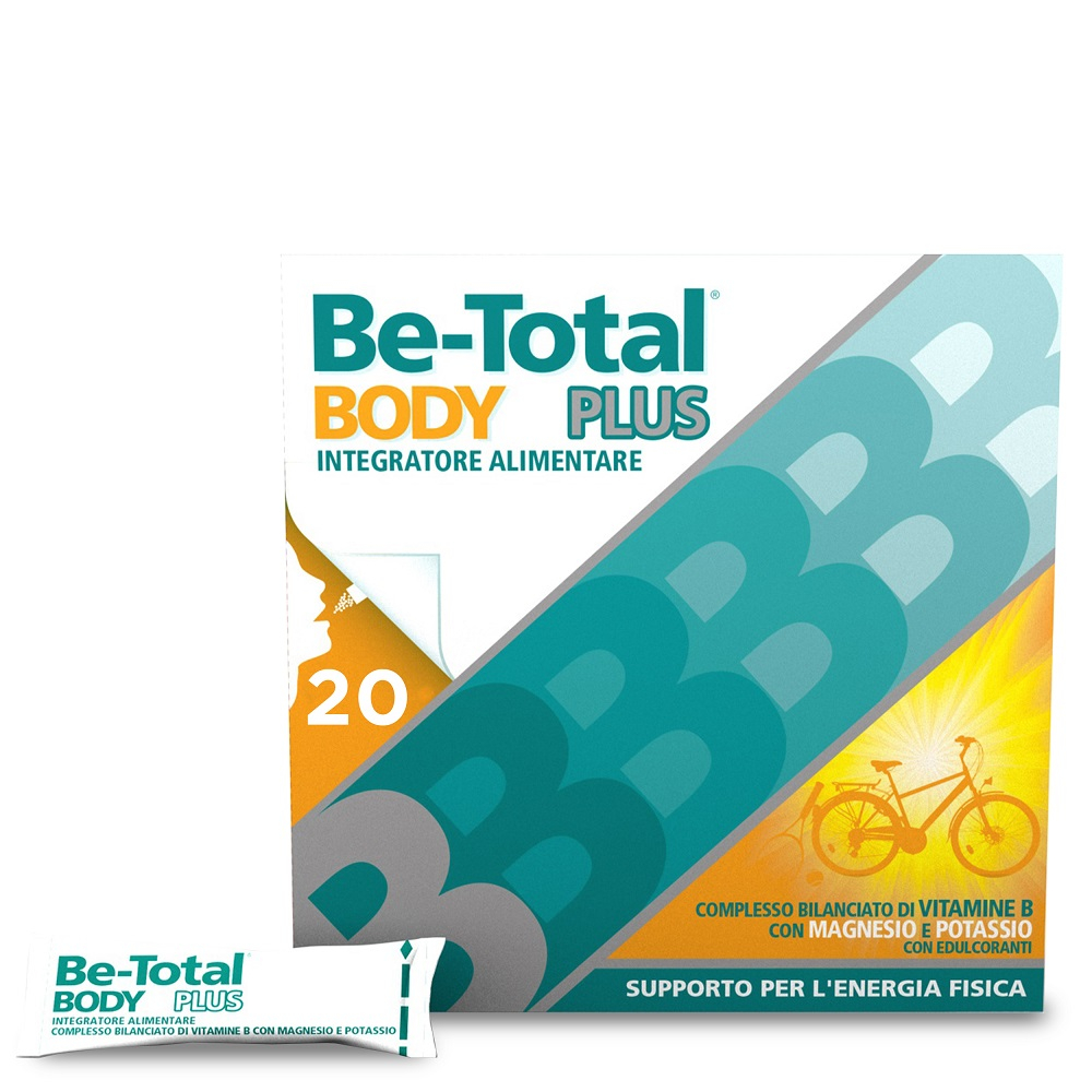 Be-Total Body Plus Integratore Alimentare Vitamina B Magnesio Potassio per Adulti 20 Bustine Be-Total Body Plus Integratore Alimentare Vitamina B Magnesio Potassio per Adulti 20 Bustine