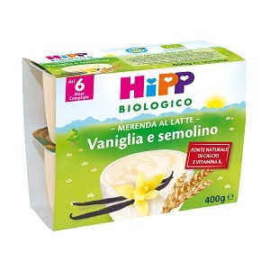 Hipp Biologico Hipp Merenda al latte vaniglia e semolino 4x100 g Hipp Biologico Hipp Merenda al latte vaniglia e semolino 4x100 g