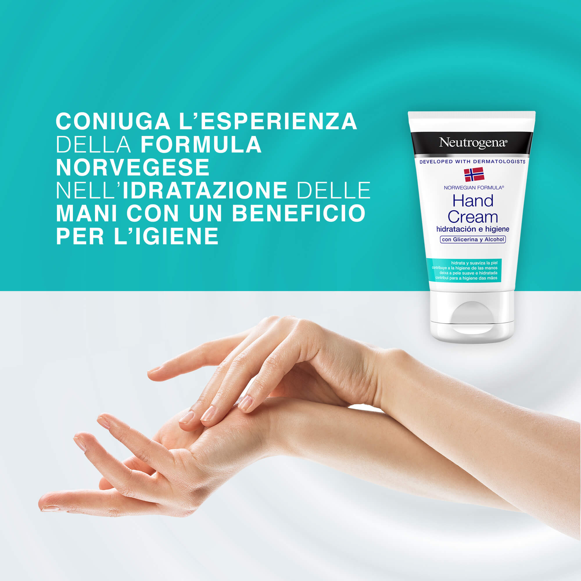 Neutrogena Crema Mani Idratazione e Igiene, Contiene Glicerina e Alcol, Formula Norvegese, 50 ml Neutrogena Crema Mani Idratazione e Igiene, Contiene Glicerina e Alcol, Formula Norvegese, 50 ml