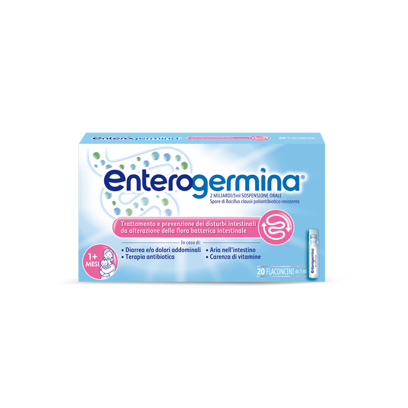 Enterogermina Sospensione Orale - 2 Miliardi - 20 Flaconcini - 5Ml Enterogermina Sospensione Orale - 2 Miliardi - 20 Flaconcini - 5Ml