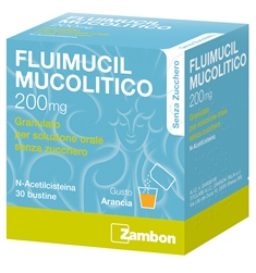 Fluimucil Mucolitico Granulato 200 mg N-acetilcisteina 30 Bustine Senza Zucchero