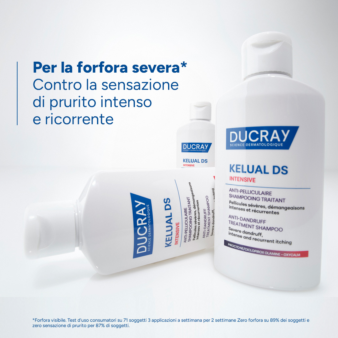 Ducray Kelual DS Intensive Shampoo Trattante Anti-Forfora Severa e Prurito Intenso, 72h di sollievo, 100 ml 