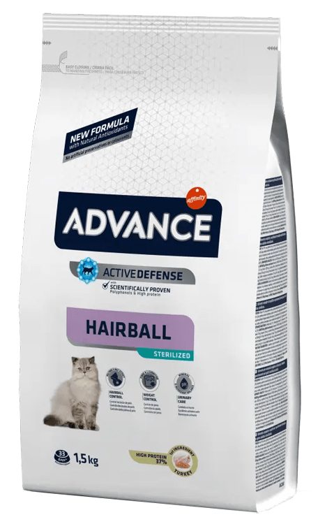 ADVANCE CAT HAIRBALL STER1,5KG