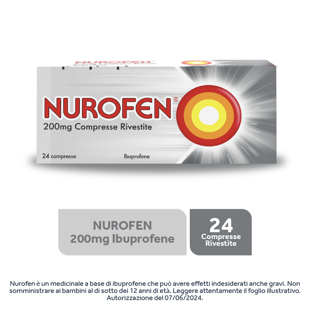 NUROFEN 200MG 24 CPR antinfiammatorio e antidolorifico contro febbre, mal di testa, mal di denti e dolori muscolari NUROFEN 200MG 24 CPR antinfiammatorio e antidolorifico contro febbre, mal di testa, mal di denti e dolori muscolari