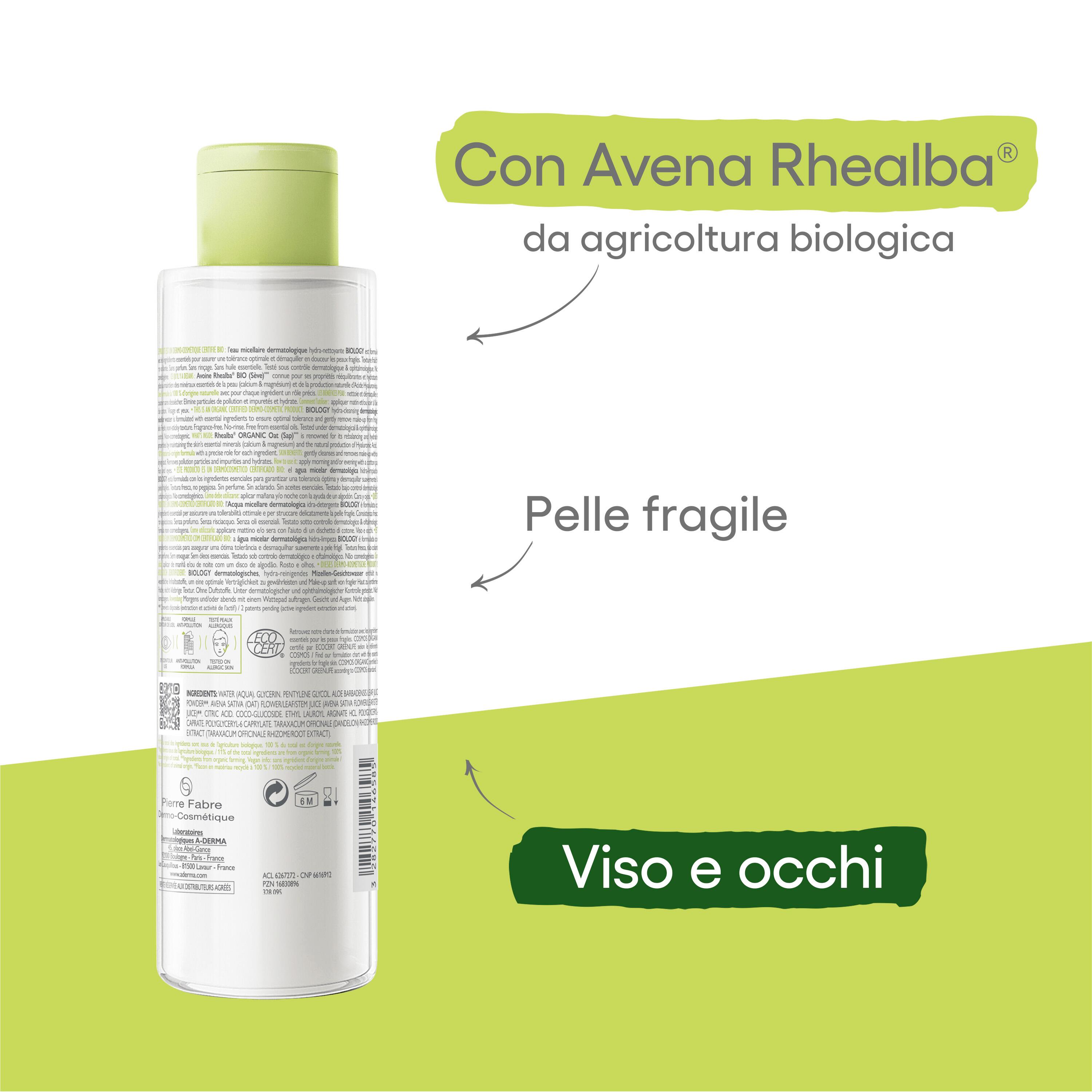 A-Derma - Biology Acqua Micellare Dermatologica Idra-Detergente Per Pelle Fragile 200 ml