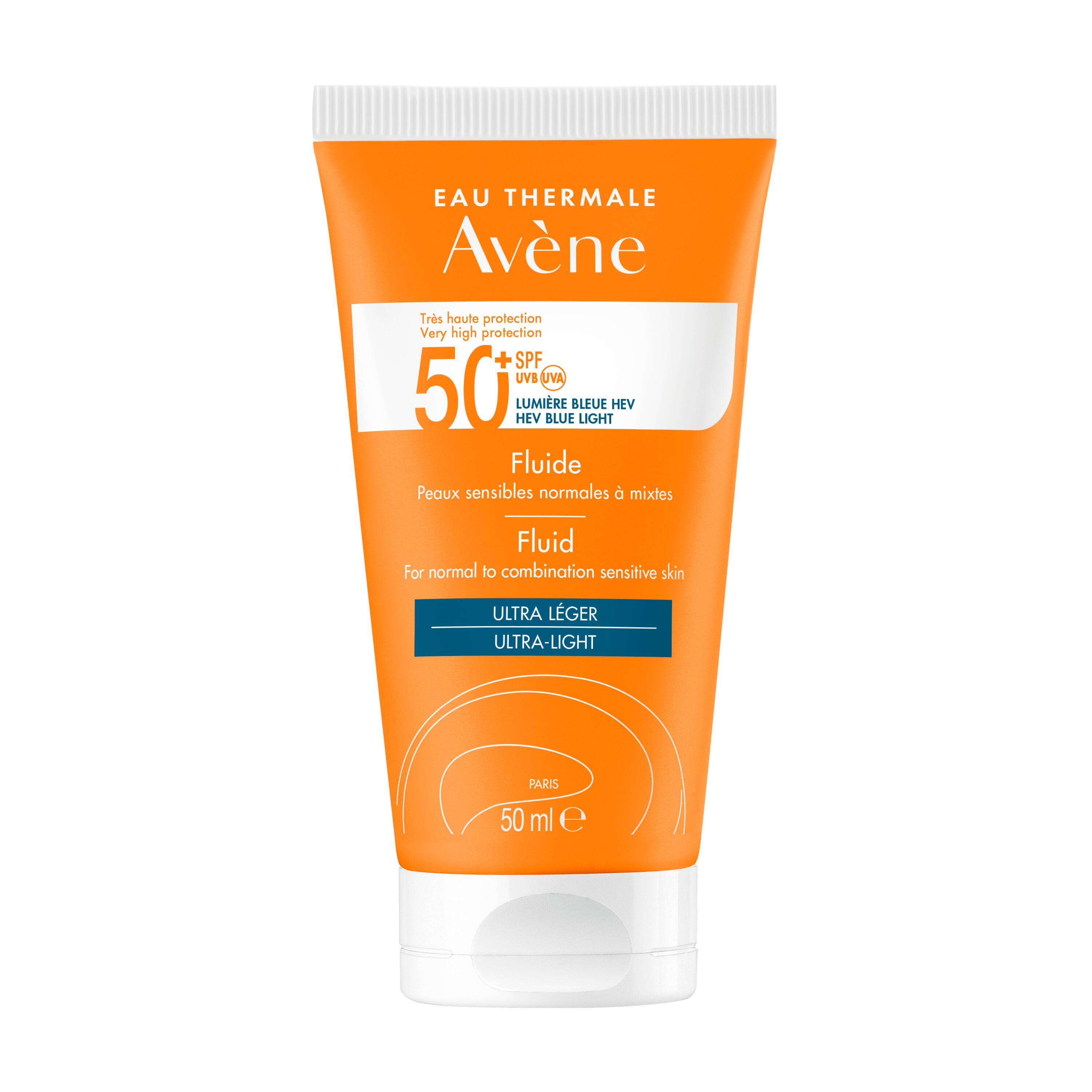 Avène Eau Thermale Fluido SPF50+ - Protezione Solare Viso Molto Alta 50 ml