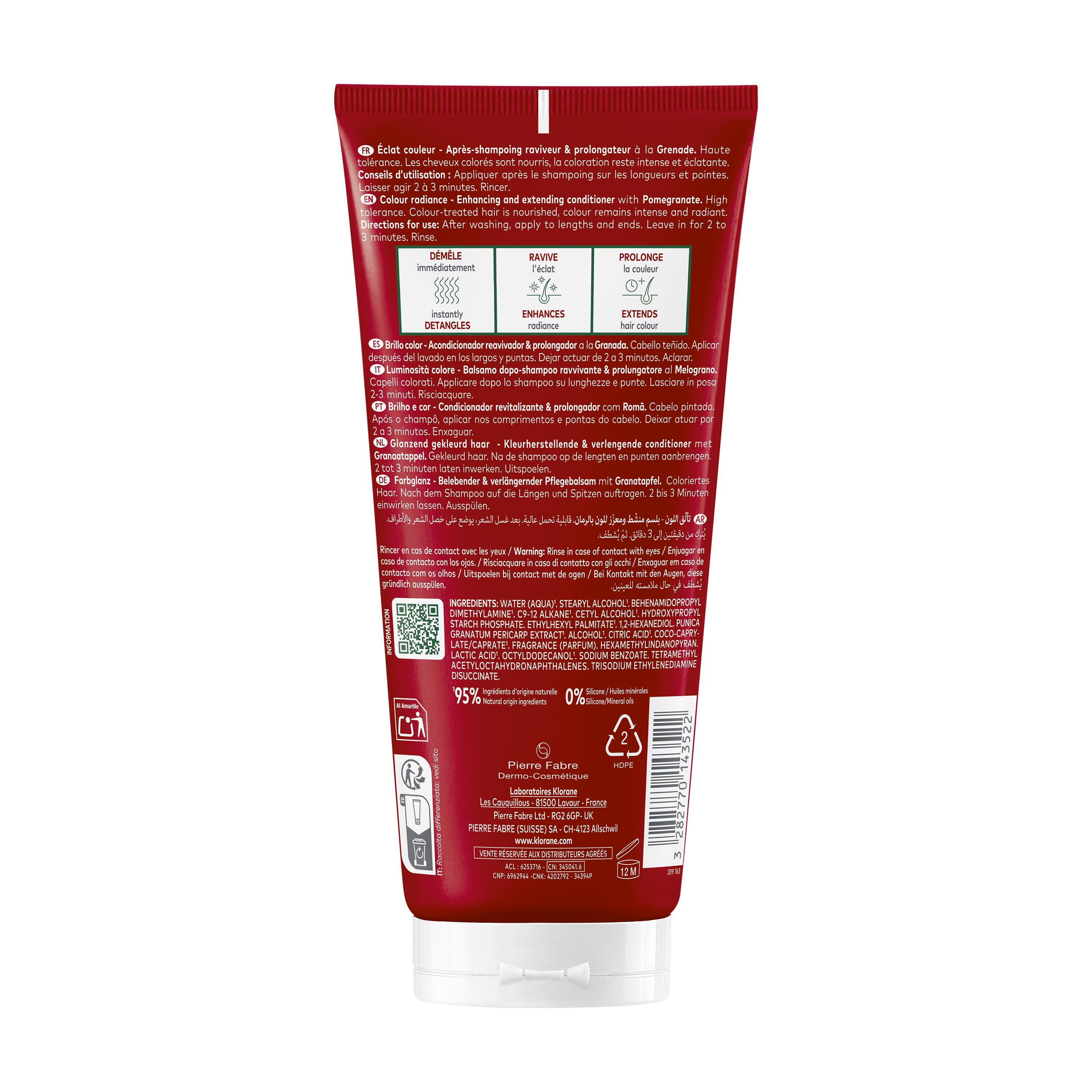 Klorane - Balsamo Al Melograno Per Capelli Colorati 200 ml