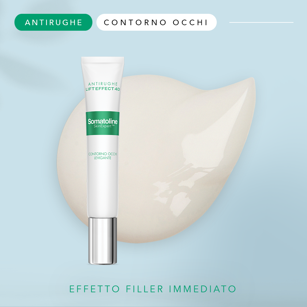 Somatoline SkinExpert, Lift Effect 4D Contorno Occhi Filler Antirughe, Contorno Occhi Anti-età, Acido Ialuronico 15ml Somatoline SkinExpert, Lift Effect 4D Contorno Occhi Filler Antirughe, Contorno Occhi Anti-età, Acido Ialuronico 15ml