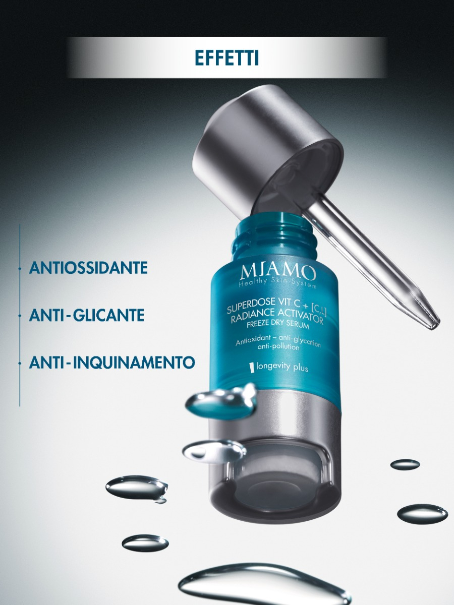 Miamo - Superdose Vit C + [C,L] Radiance Activator - Siero Antiossidante, Antiglicante E Anti-Inquinamento 3 Da 5 ml