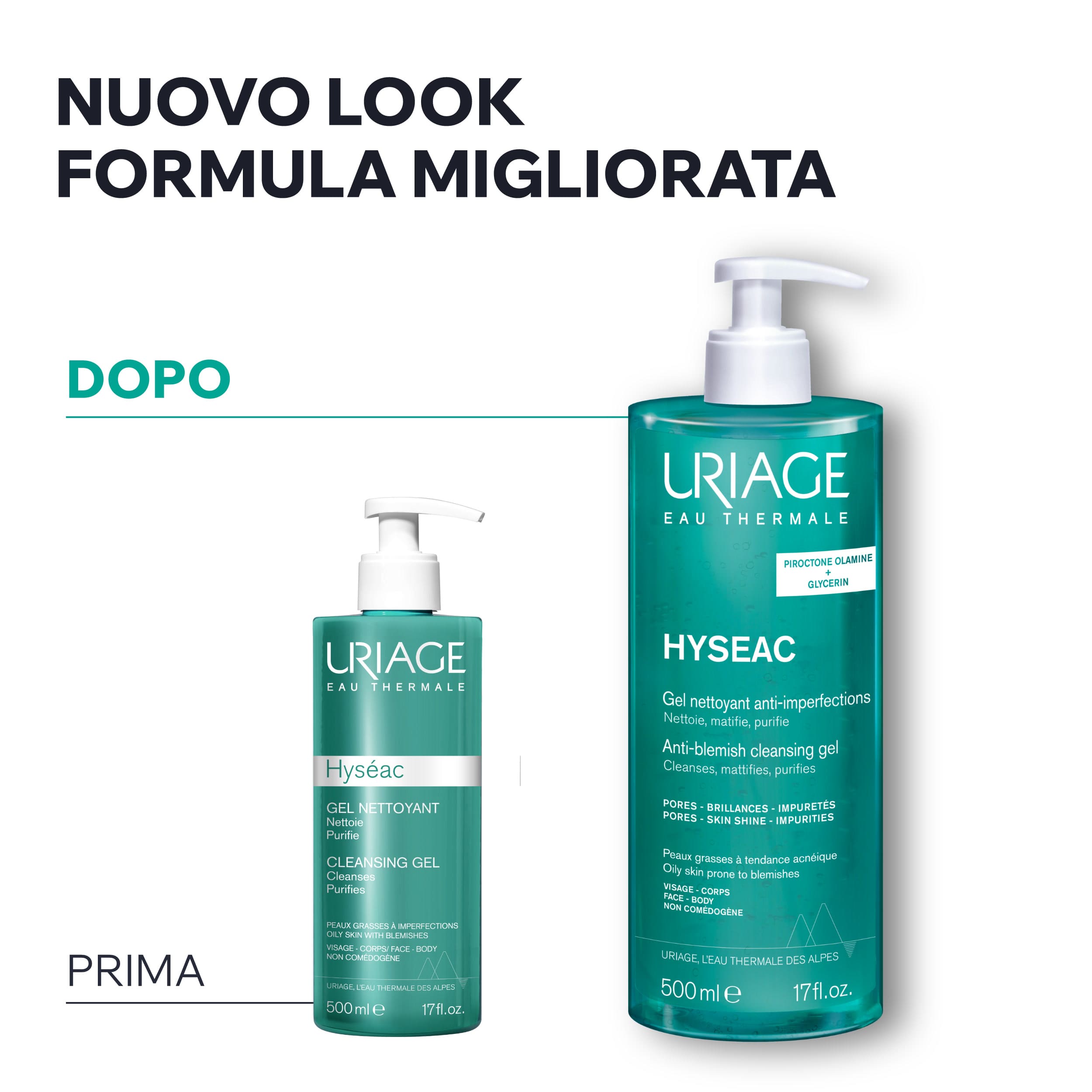 Uriage - Hyséac - Gel Detergente Anti-Imperfezioni Viso E Corpo 500 ml