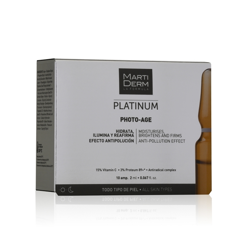 Martiderm - Platinum - Photo-age HA+ - Effetto antinquinamento e rassodante - 10 ampolle