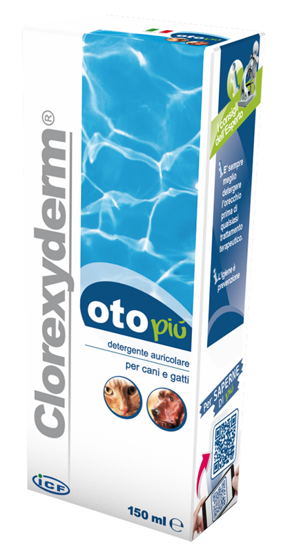 Clorexyderm Oto Più Detergente Pulizia Auricolare Cani e Gatti 150 ml Clorexyderm Oto Più Detergente Pulizia Auricolare Cani e Gatti 150 ml