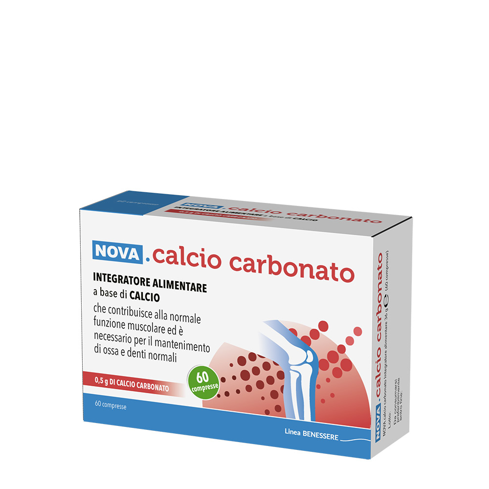 Nova Argentia Integratore Calcio Carbonato 60 capsule 0,5g Nova Argentia Integratore Calcio Carbonato 60 capsule 0,5g