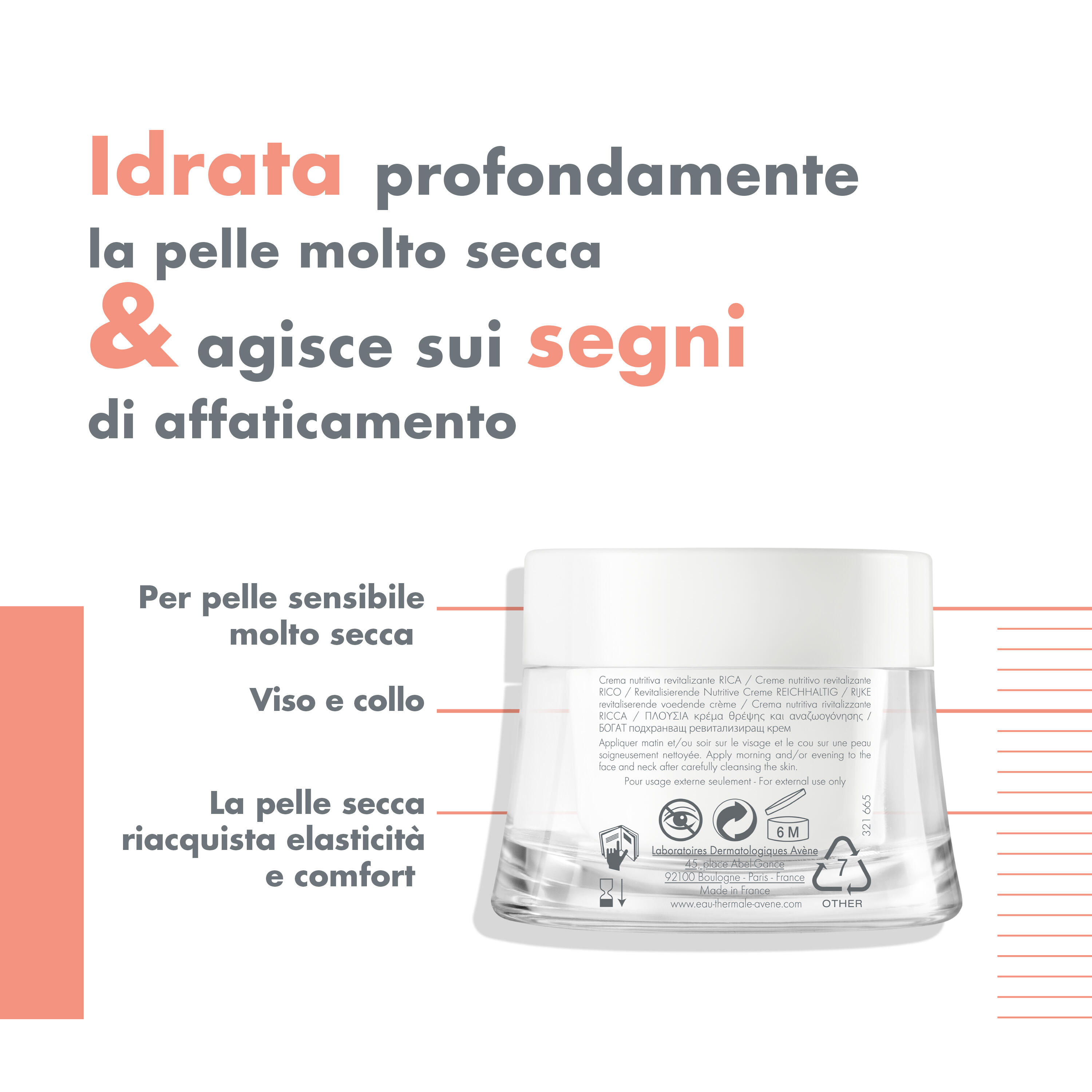 Avène Les Essentiels - Crema Nutritiva Rivitalizzante Ricca 50 ml