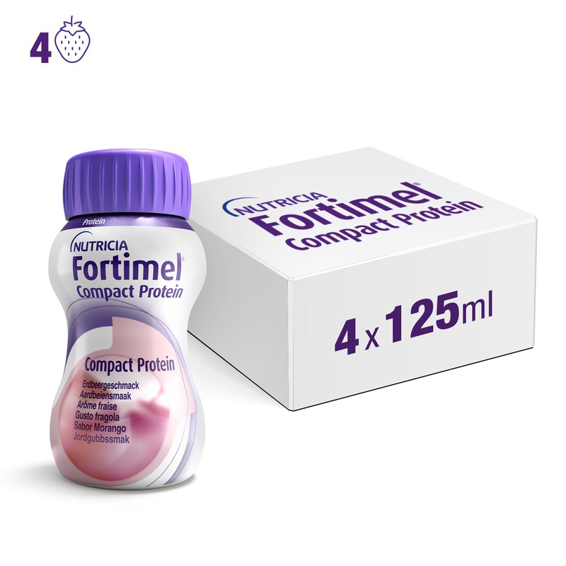 Nutricia Fortimel Compact Protein, Gusto Fragola, Ipercalorico e Iperproteico, 4x125ml Nutricia Fortimel Compact Protein, Gusto Fragola, Ipercalorico e Iperproteico, 4x125ml