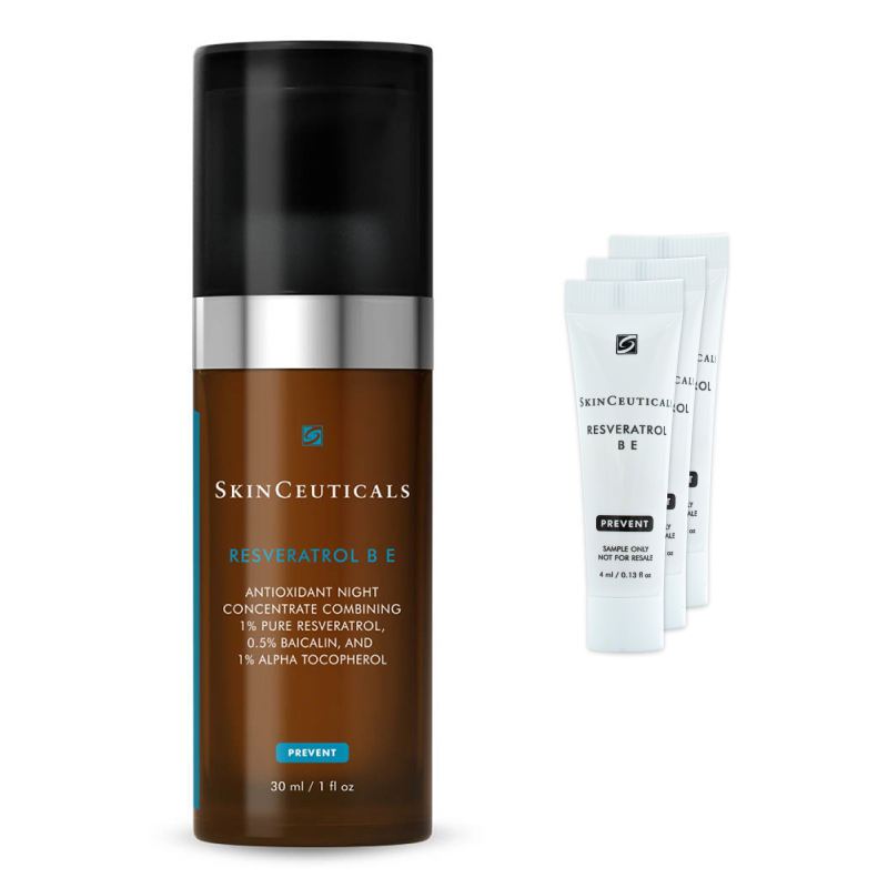 SkinCeurticals Resveratrol B E Siero antiossidante notte per il trattamento di rughe e perdita di tono con Resveratrolo e Vitamina E 30ml