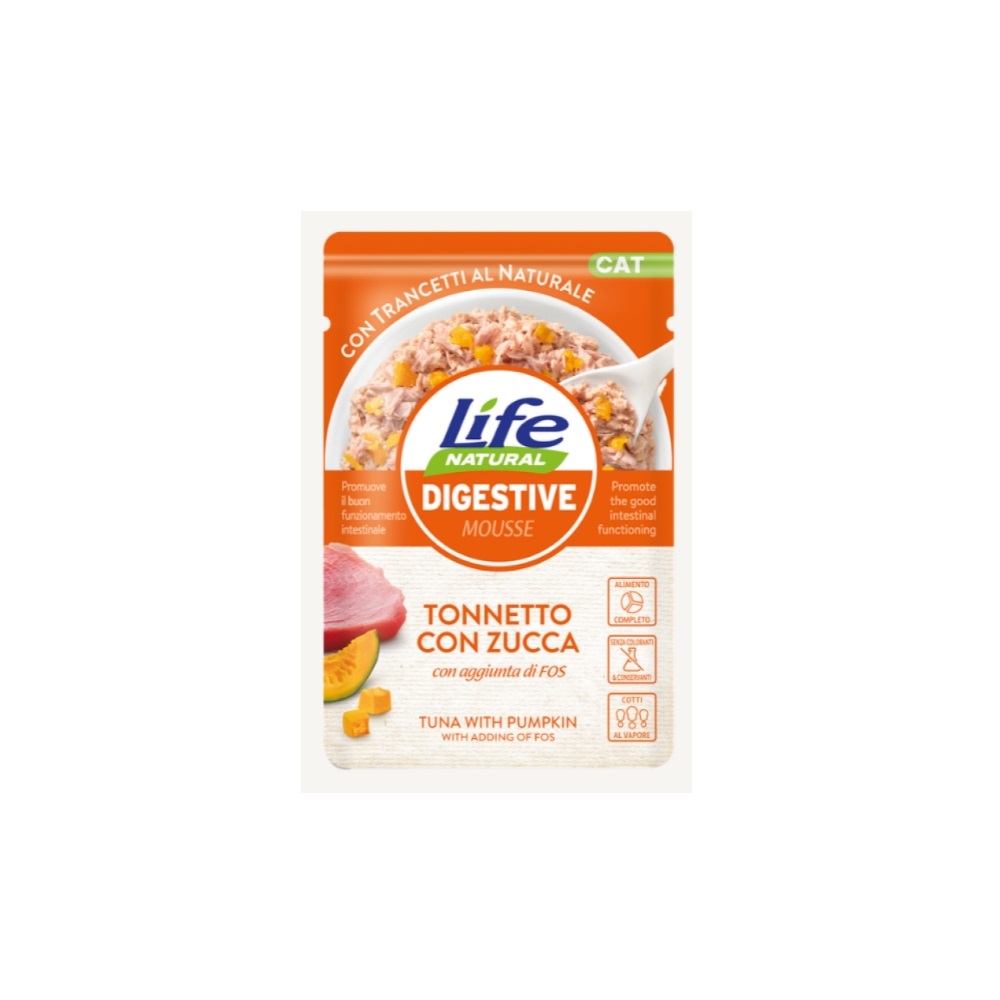 LIFEPETCARE LIFE GATTO DIGESTIVE MOUSSE TONNETO ZUCCA 70GR (bustina)