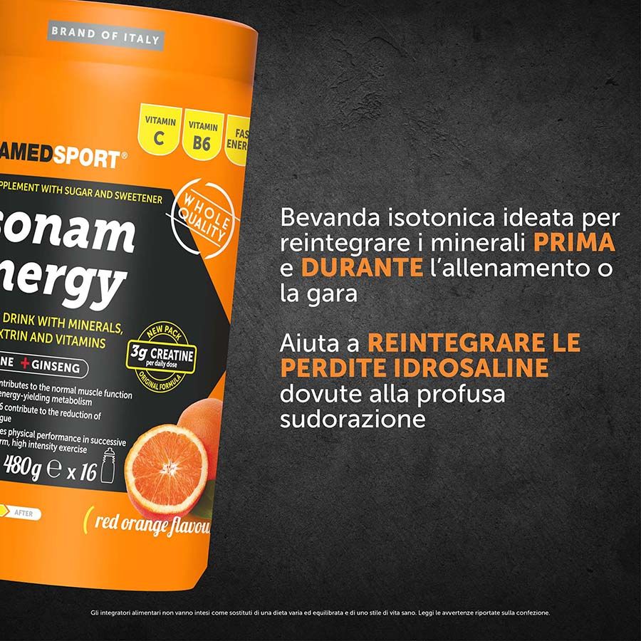 Named Sport Isonam Energy - Integratore Energizzante Gusto Orange 480 g