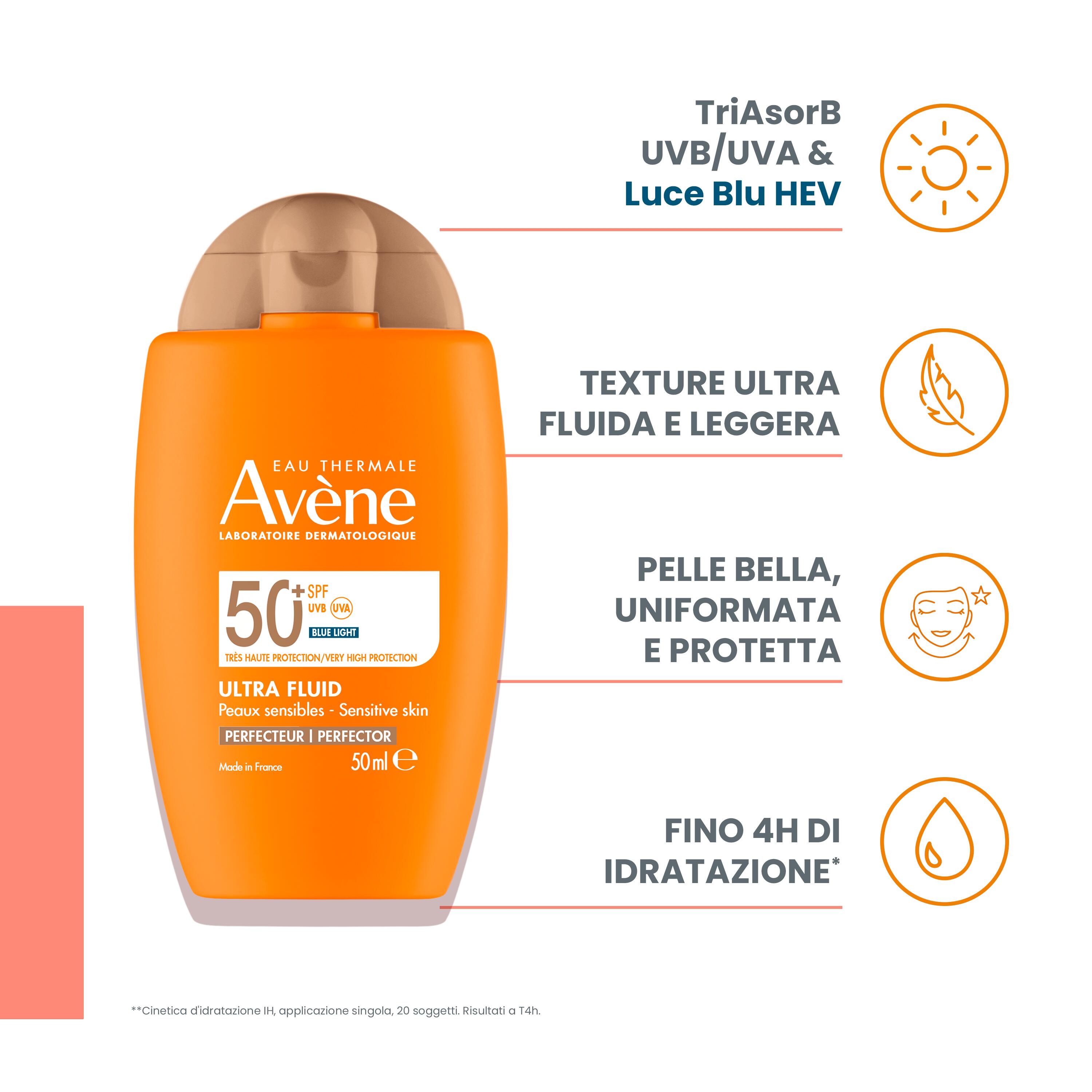 Avène - Ultra Fluid Perfezionatore Protezione Solare Molto Alta SPF50+ Viso 50 ml