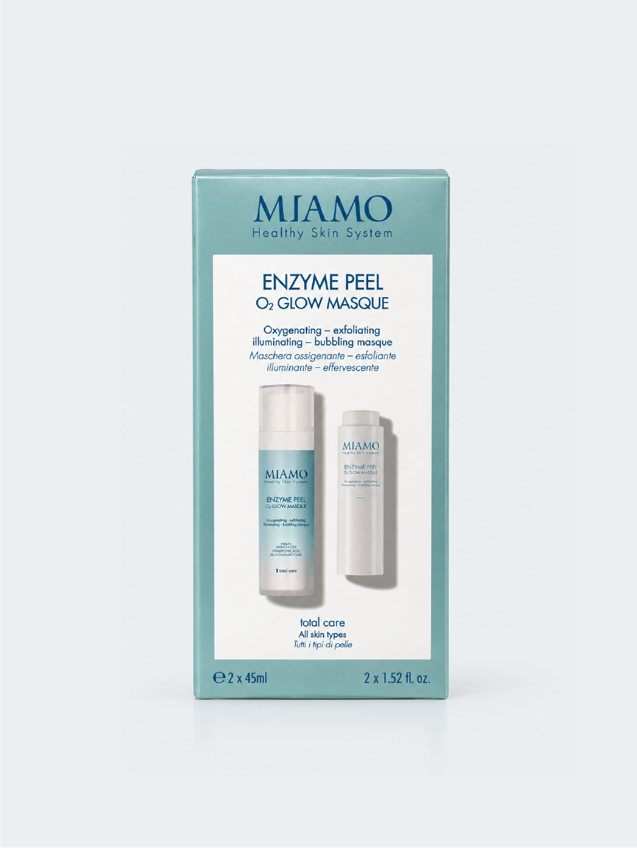 Miamo Enzyme Peel O2 Glow Peel - Maschera Esfoliante Viso 2 Flaconi Da 45 ml