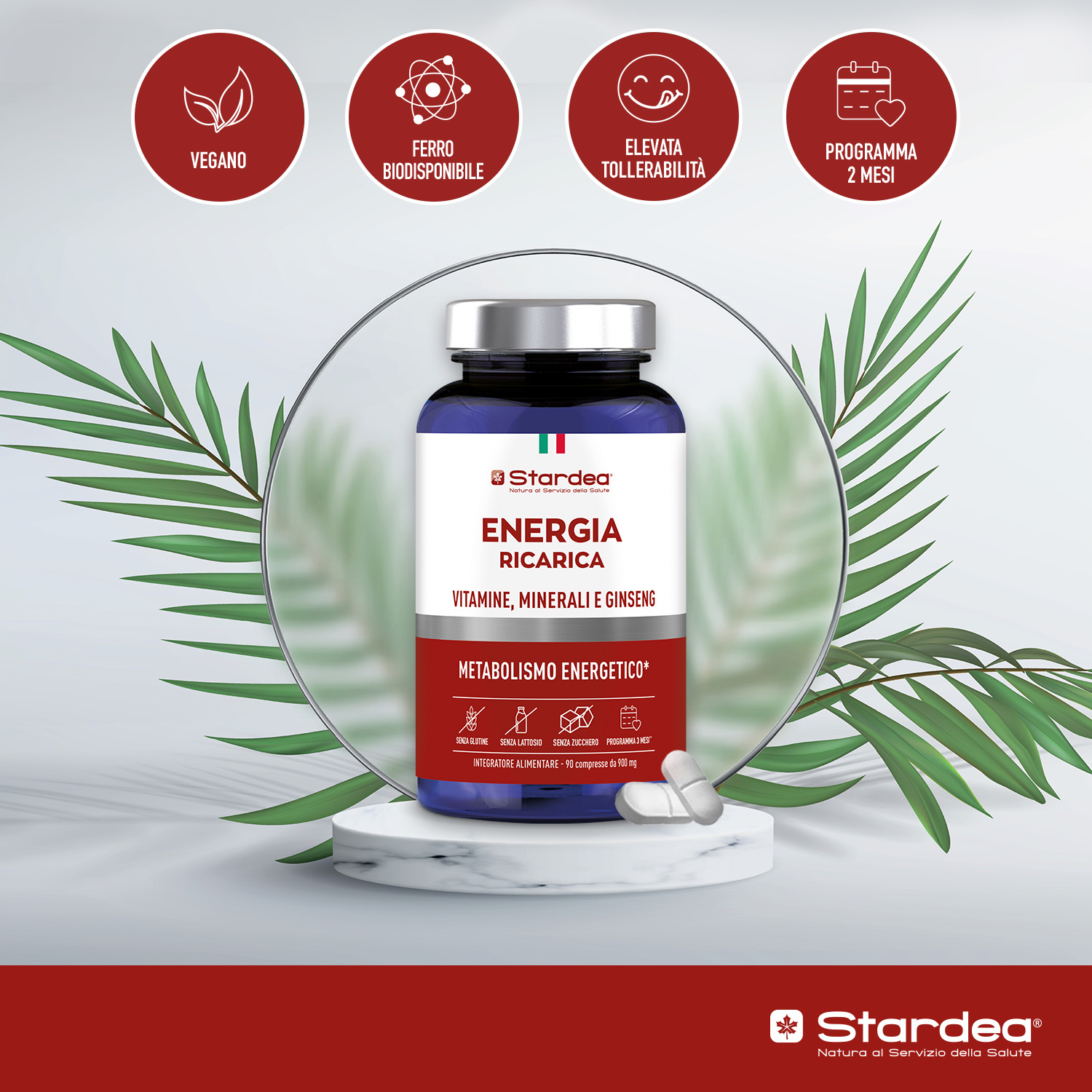 STARDEA ENERGIA RICARICA Compresse - INTEGRATORE ALIMENTARE con VITAMINE, MINERALI E GINSENG