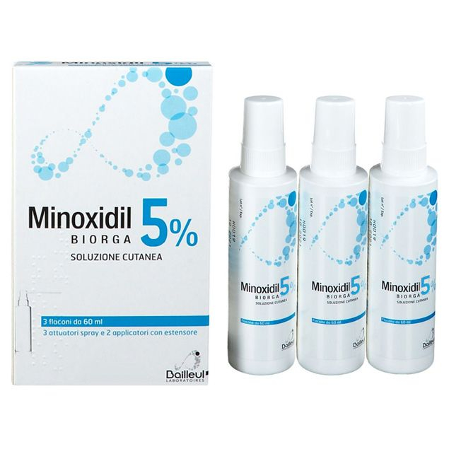 Minoxidil Biorga 5% Soluzione Cutanea - 3 Flaconi 60 mL
