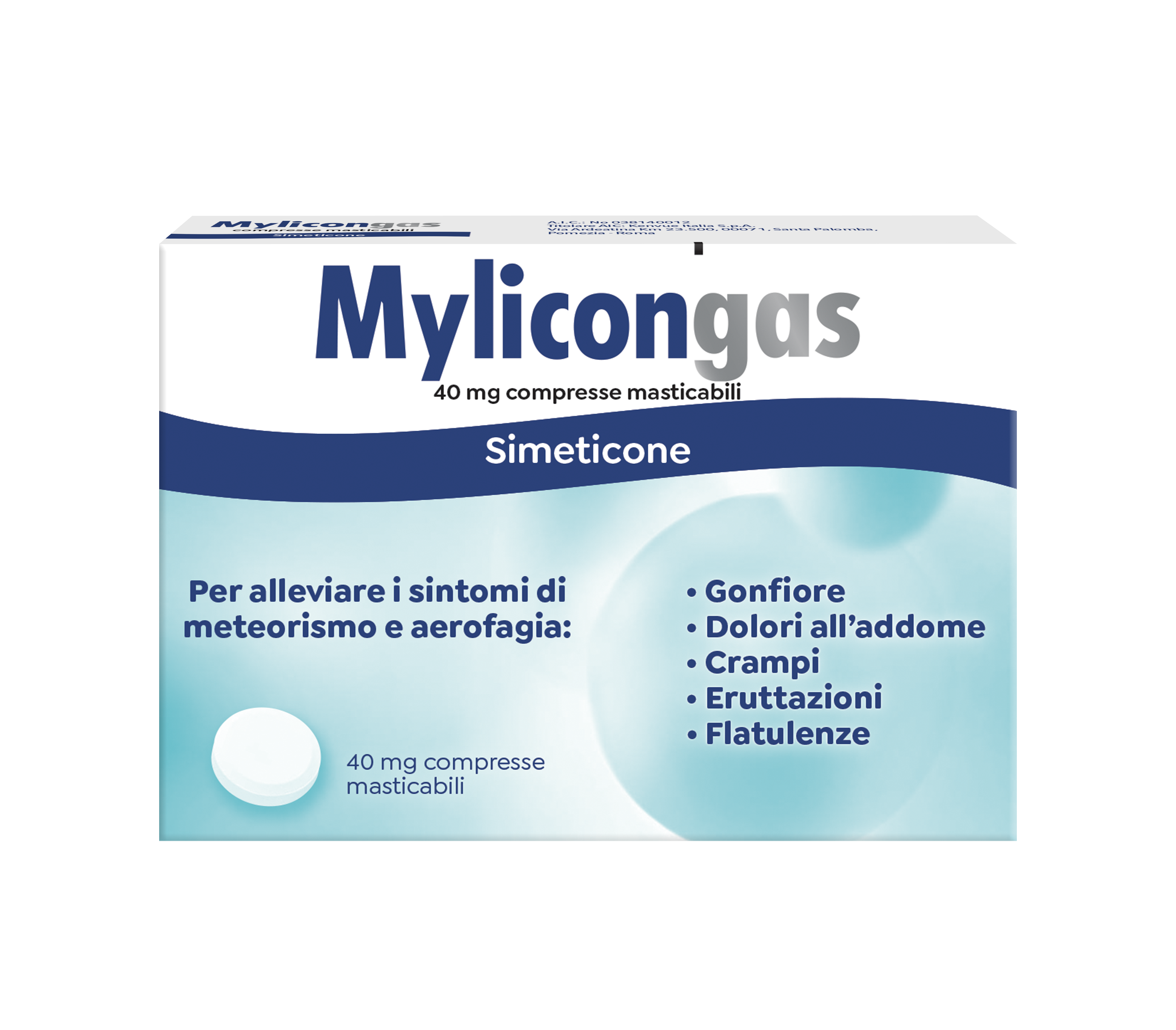 Mylicongas Aerofagia 50 Compresse per Flatulenza Meteorismo Gonfiore addominale
