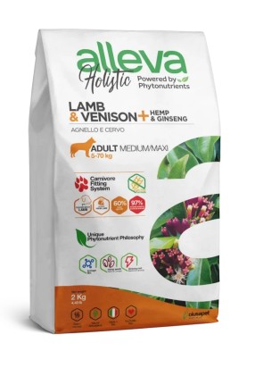 ALLEVA HOLISTIC DOG ADULT LAMB AND VENISON MEDIUM/MAXI KG 2 - P00235