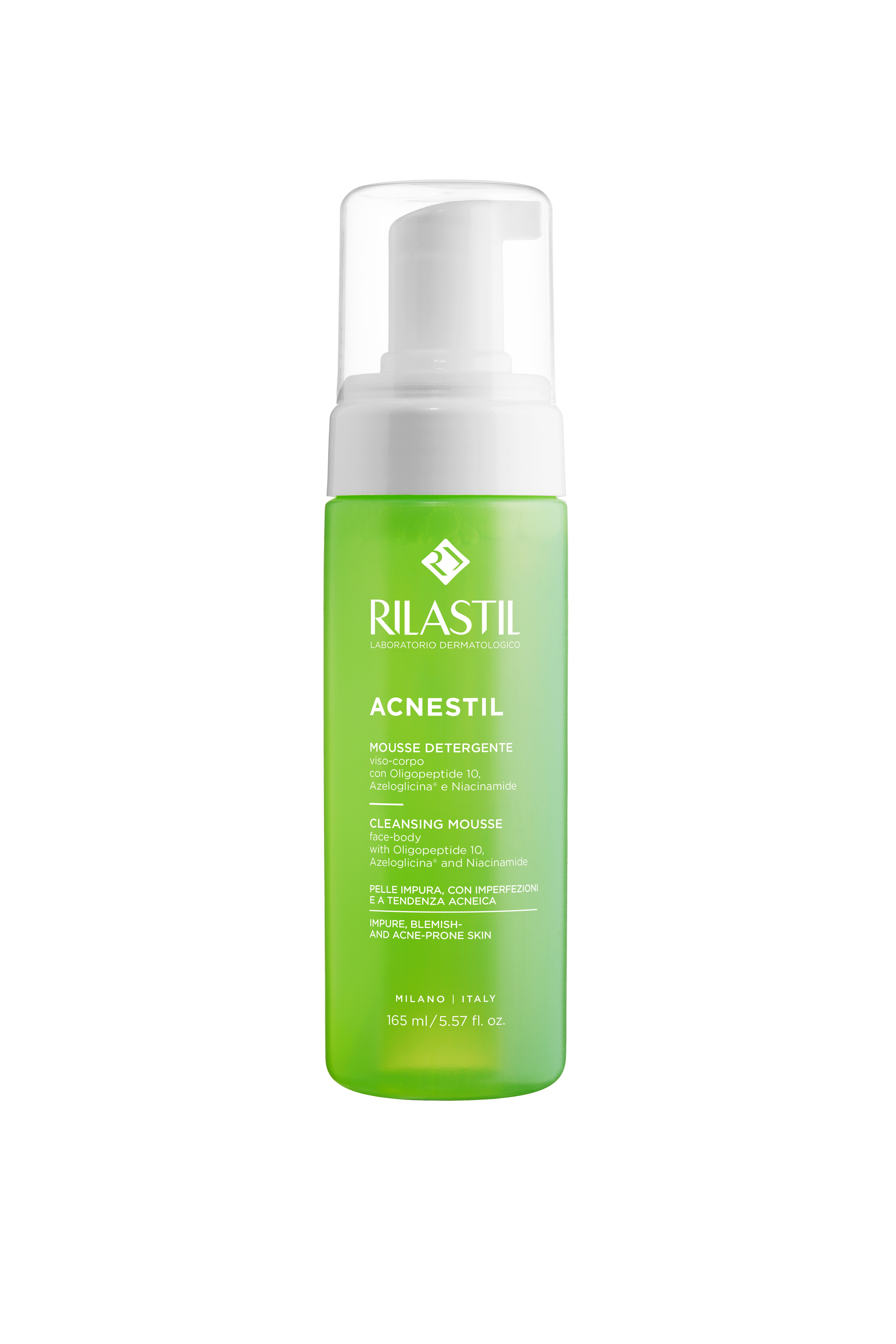 Rilastil Acnestil - Mousse Detergente Per Pelle Mista, Grassa E A Tendenza Acneica 165 ml