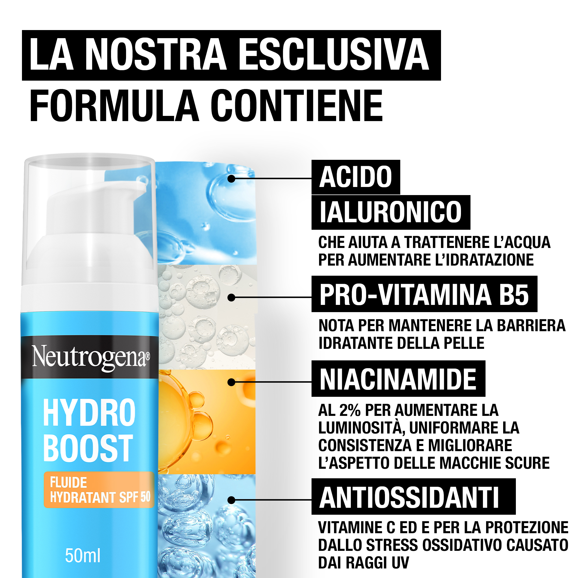 Neutrogena Hydro Boost Fluido Idratante SPF 50 50 ml, Crema solare viso 50 contro i raggi UVA/UVB Neutrogena Hydro Boost Fluido Idratante SPF 50 50 ml, Crema solare viso 50 contro i raggi UVA/UVB