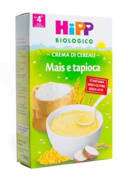 Hipp Biologico crema di Mais e Tapioca  istantanea 200 g Hipp Biologico crema di Mais e Tapioca  istantanea 200 g