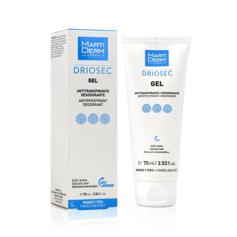 Martiderm - Driosec - Gel - Antitraspirante per mani e piedi - 75 ml