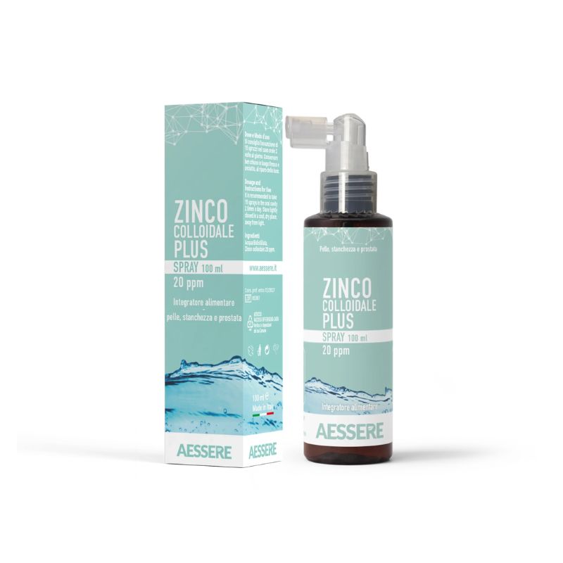Aessere - Zinco Colloidale Plus 20 Ppm - Integratore Di Zinco Colloidale 100 ml